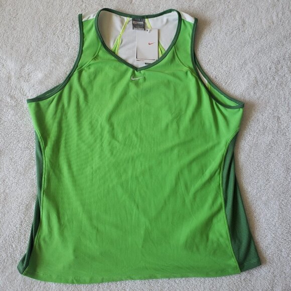 NIKE Women's Dri-Fit Tennis Tank - Lime Green/Green/White - XXL - Picture 1 of 5